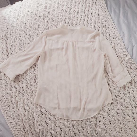 H&M Cream Semi Sheer Blouse - Picture 7 of 16